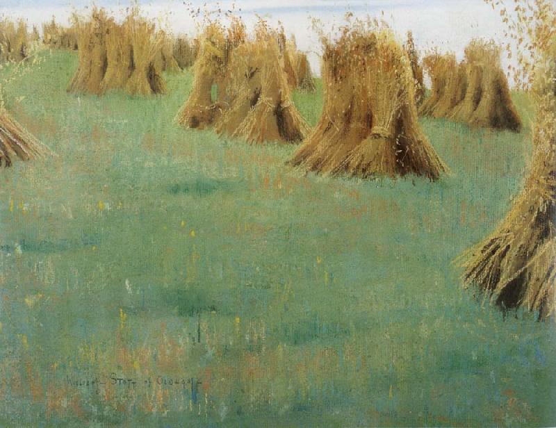 William Stott of Oldham Stacked Corn oil painting picture
